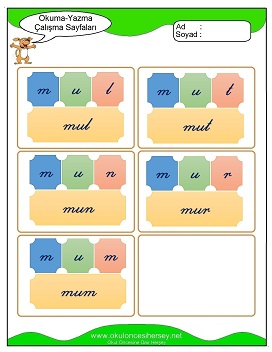 u sesi Hece Kartları